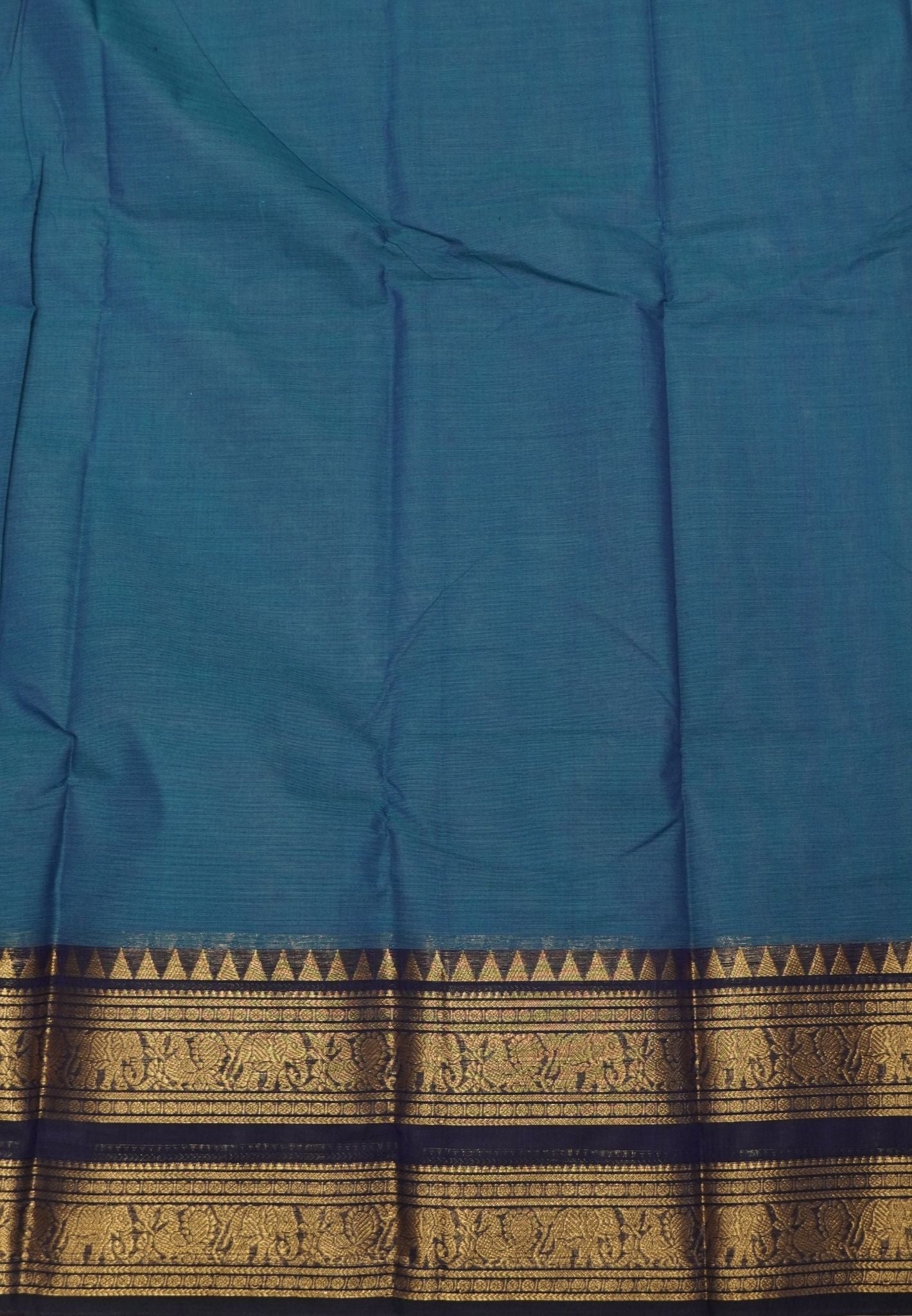 Chettinadu Cotton Saree-Ramar Blue with Double Border