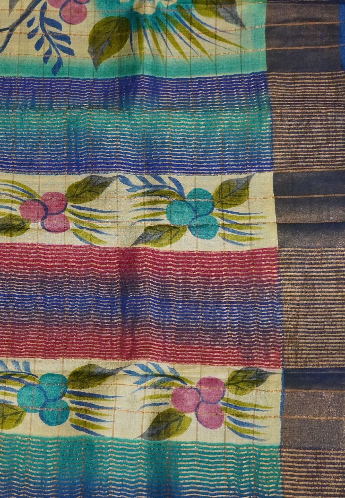 Pure Tussar Saree - Blue