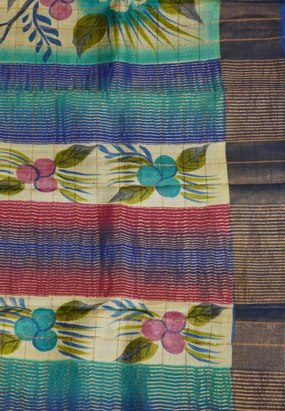 Pure Tussar Saree - Blue
