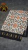 Pochampally Cotton double Ikkat Saree White - Grey thumbnail