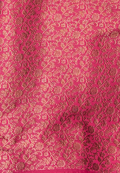 Bamboo Tussar Saree-Rani Pink In Palum Pazhamum Border