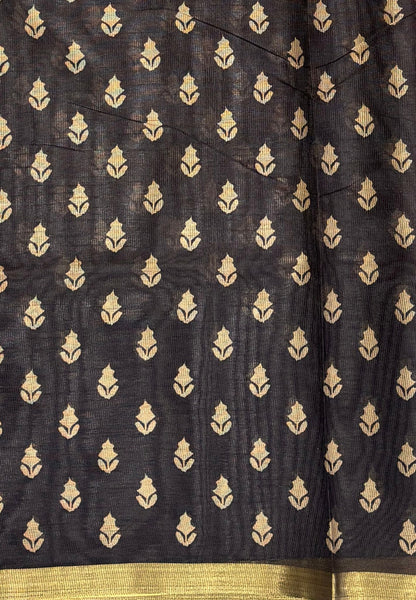 Kota Saree-Beige With Multicolour Striped Border