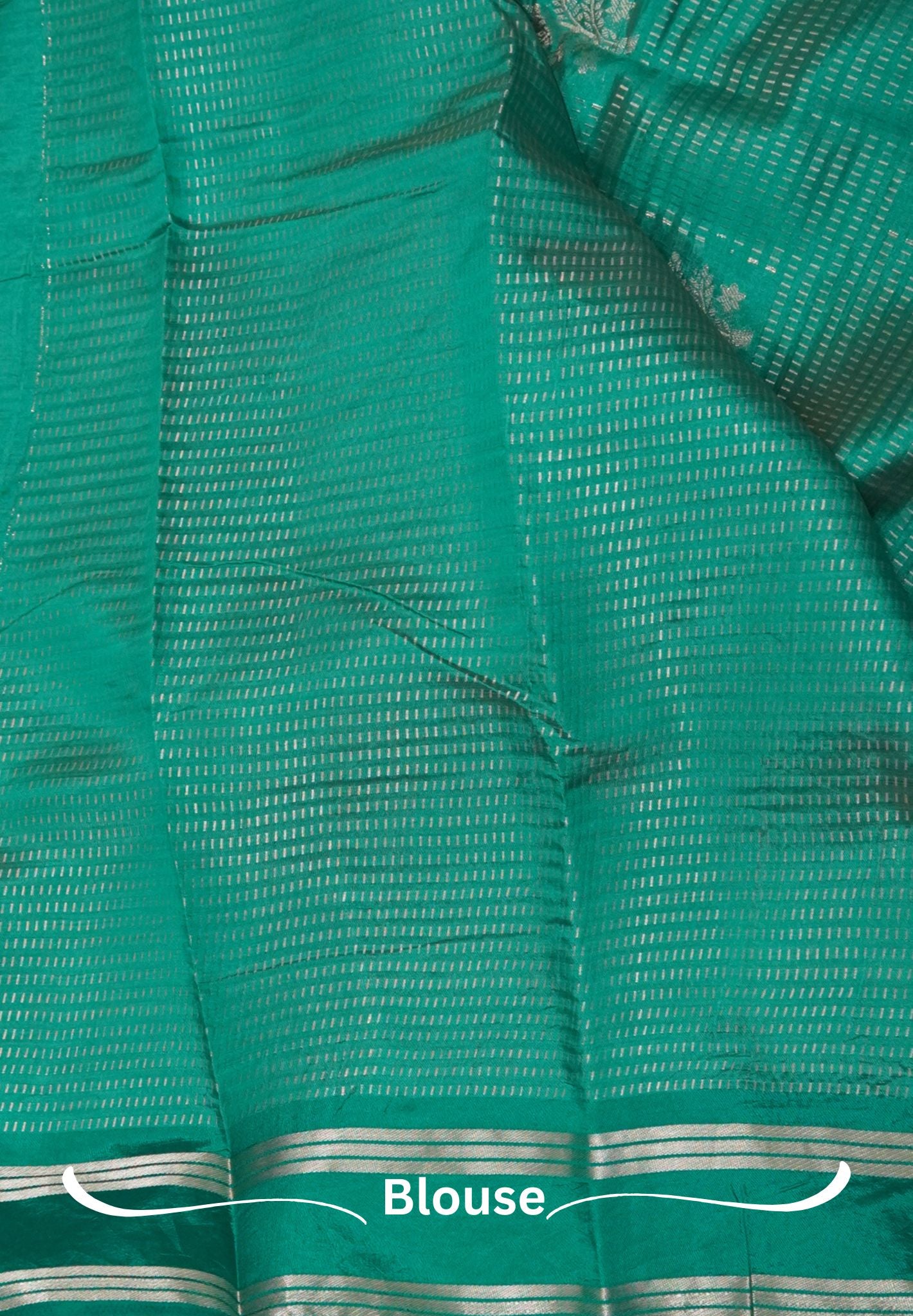 Semi Tussar Saree-Green in RainDrop Zari with Retapet Border