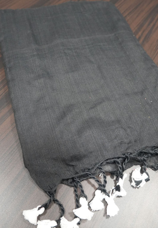Khadi Cotton Saree - Black