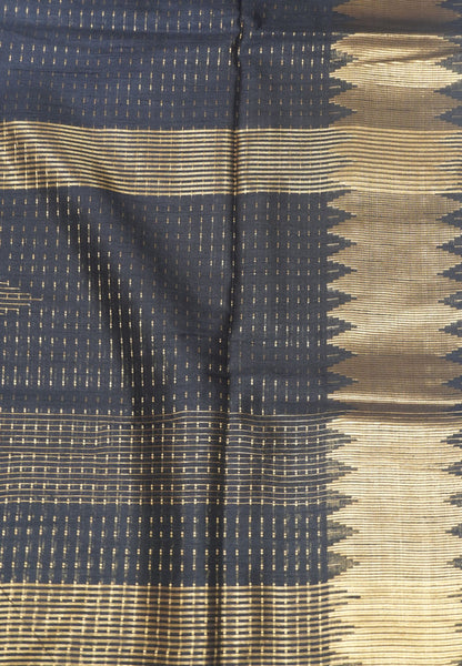 Semi Raw Silk Saree-Black