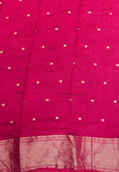 Banarasi Bandeji Saree-Wine in Horizontal Stripe Zari with Contrast Border