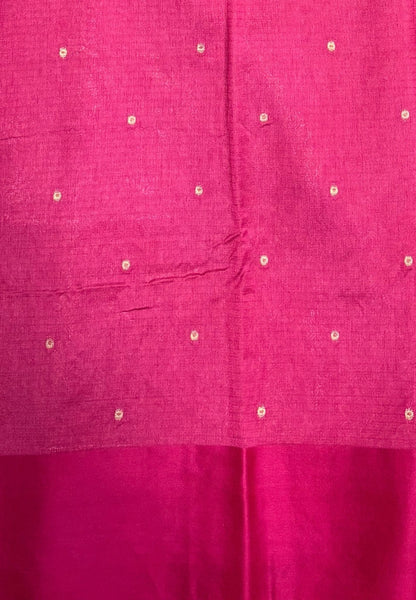 Art Silk Kota Saree-Rani Pink In Geometric Zari Brocade Border