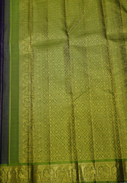 Pure Silk Saree – Royal Wine with Light Green Zari Border