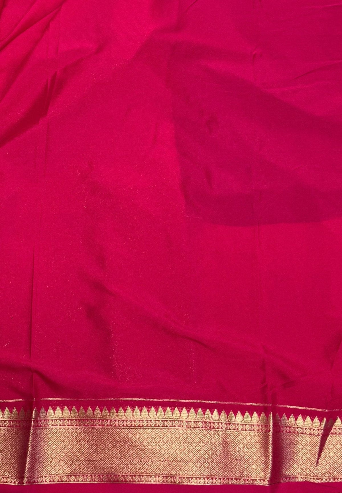 Art Mysore Silk Saree-Green-Rani Pink In Floral Zari With Contrast Border
