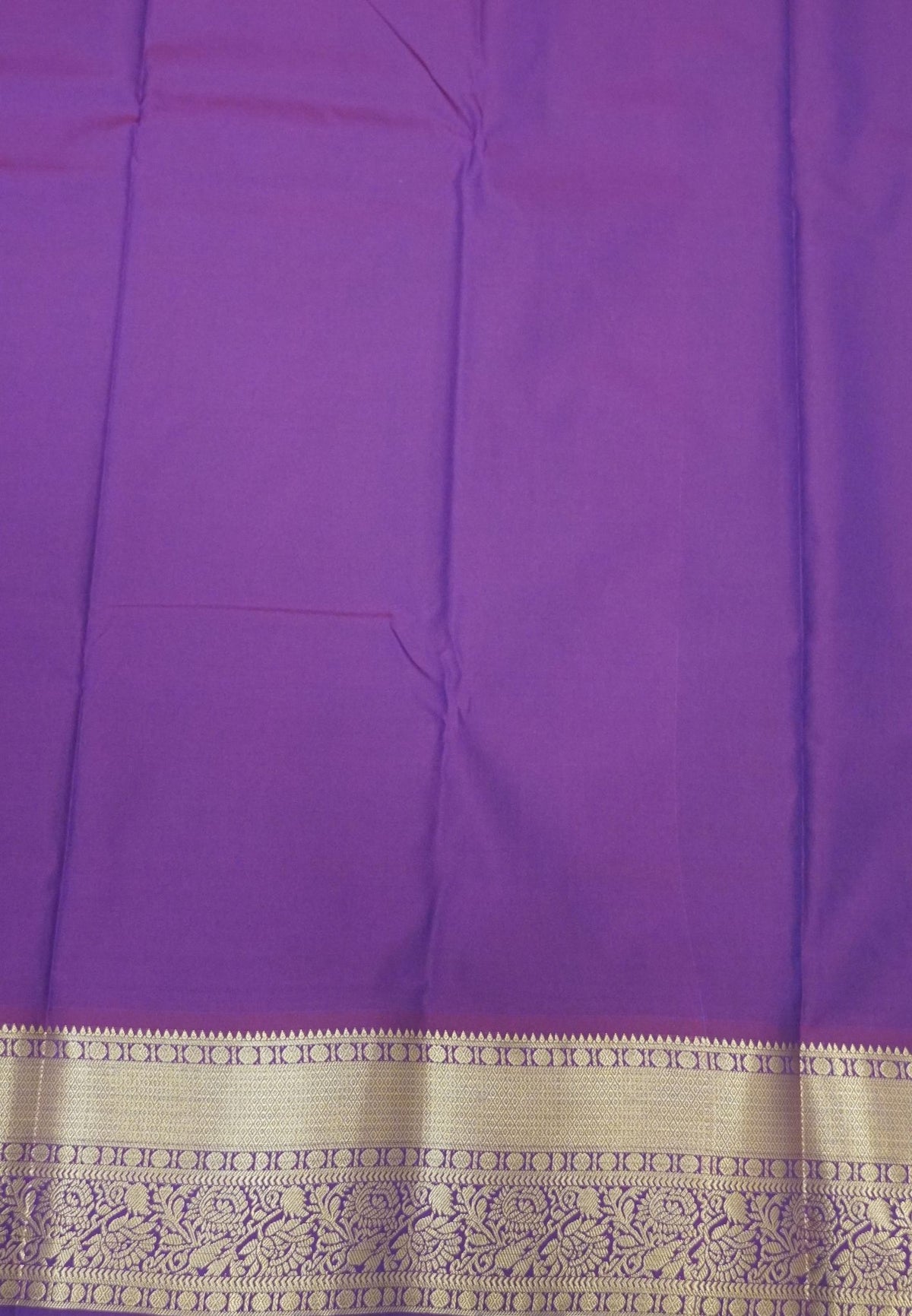 Budget Kanchipuram Saree-Bluish Purple in Feather Peacock Buttas