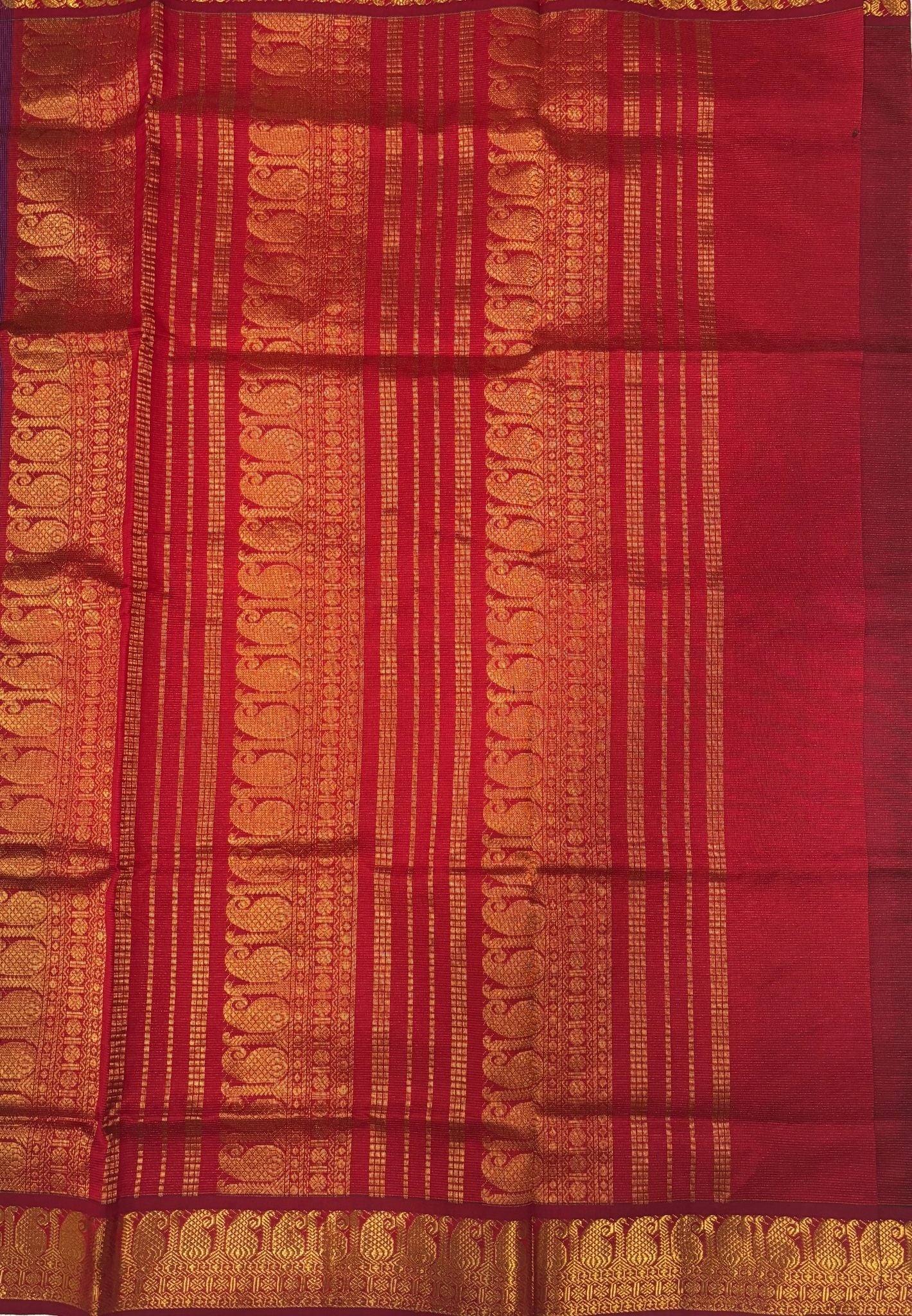 Silk Cotton Saree-MS Blue with Contrast Border in Vairaoosi