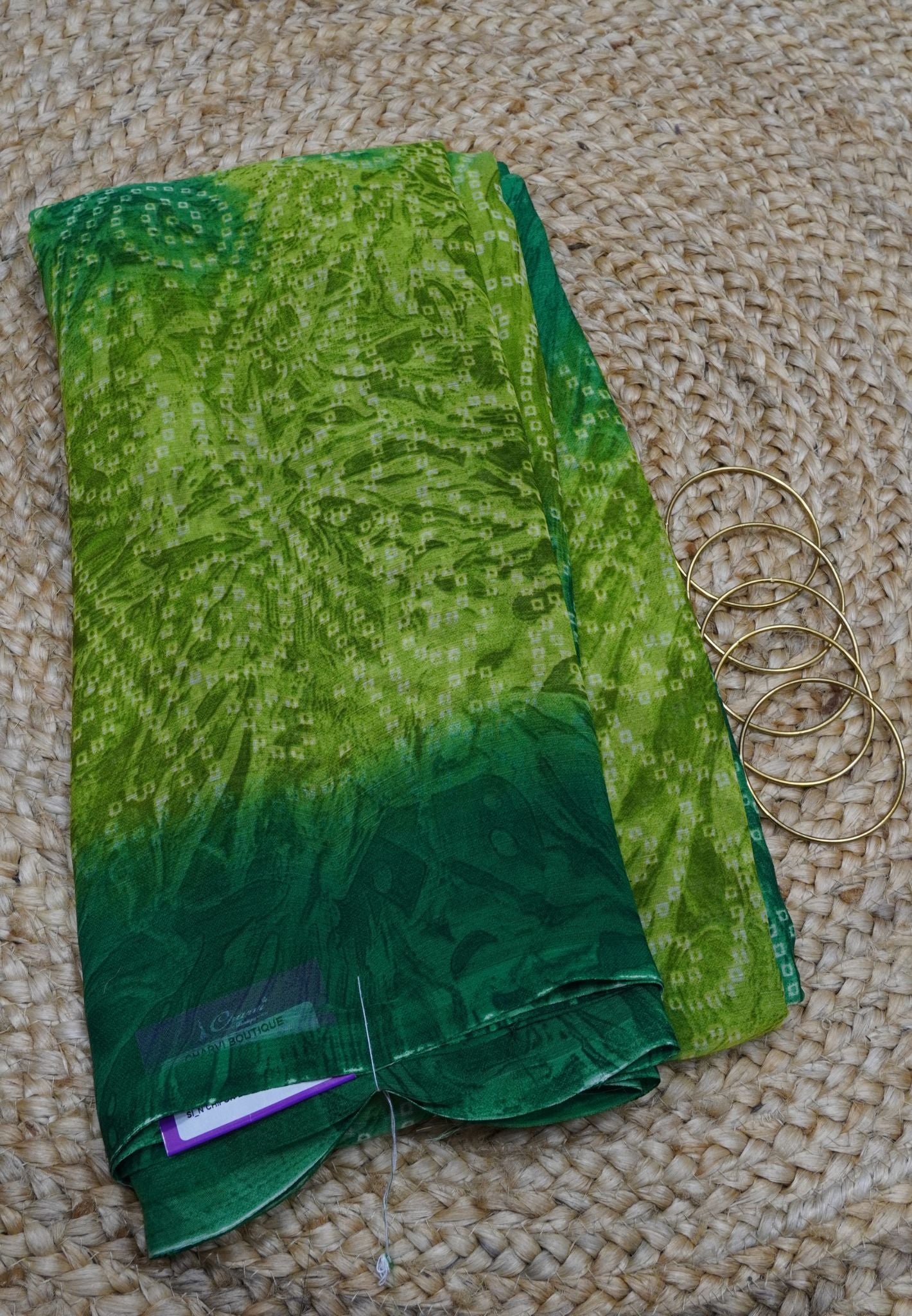 Chiffon Saree -Lime Green