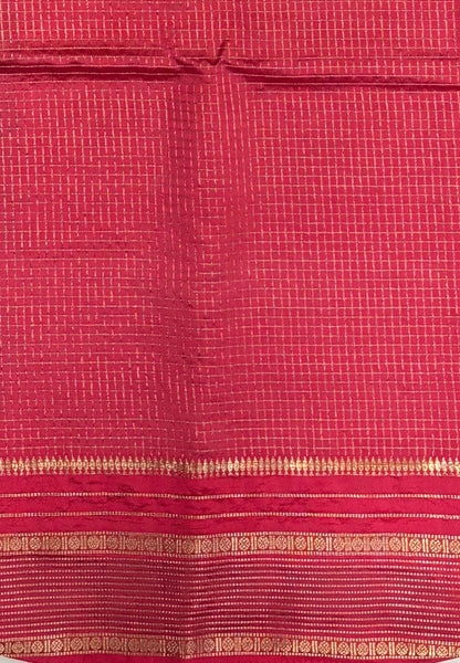 Mulberry Silk Saree-Bottle Green In Striped Zari With Contrast Border