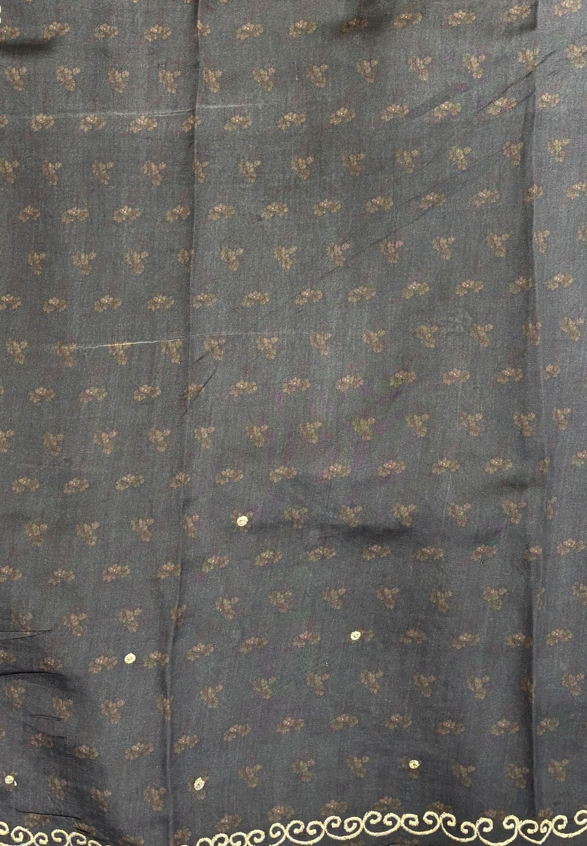 Pure Organza Saree-Black In Double Scroll Lace Border