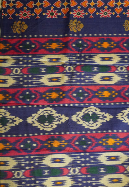 Soft Semi Tussar Saree-Blue with Patola Print