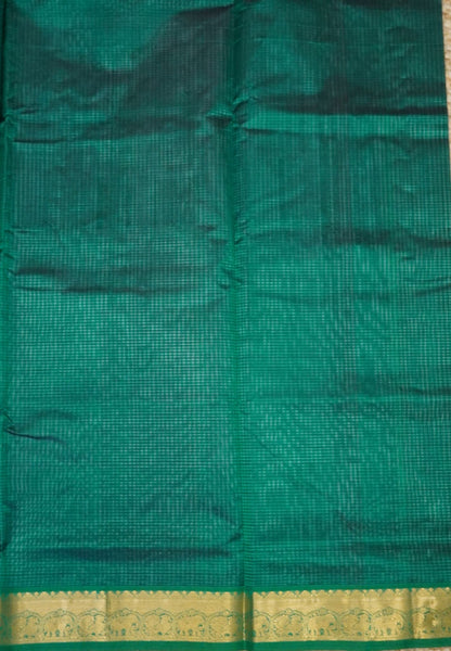 Pure Silk Cotton Saree-Grey Stripes with Zari Woven Border