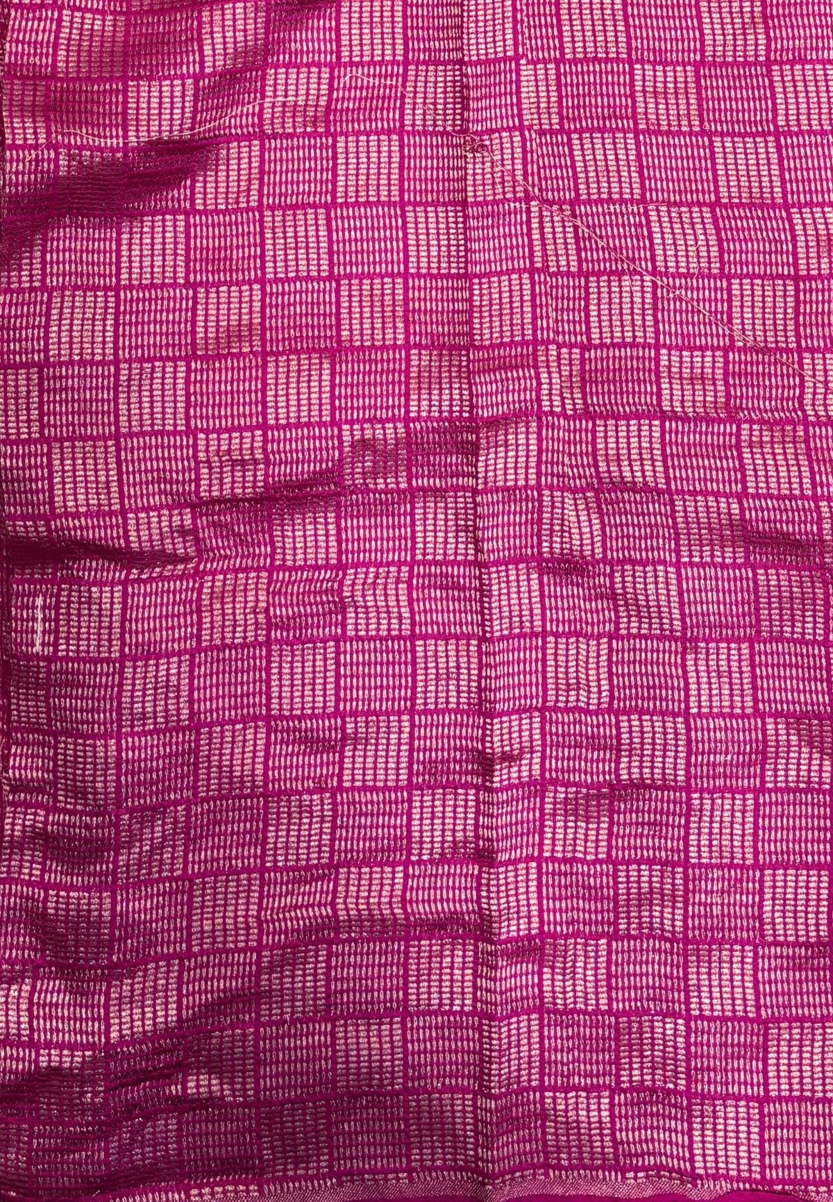 Pure Organza Tussar Saree-Rani Pink In Paisley Leaf Zari Border With Partly Pallu