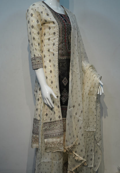 3 Pcs Classic Ethnic Printed Kurti Set