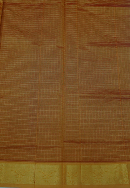 Pure Silk Cotton Saree-Purple-Turmeric Yellow Zari Emboss With Contrast Border