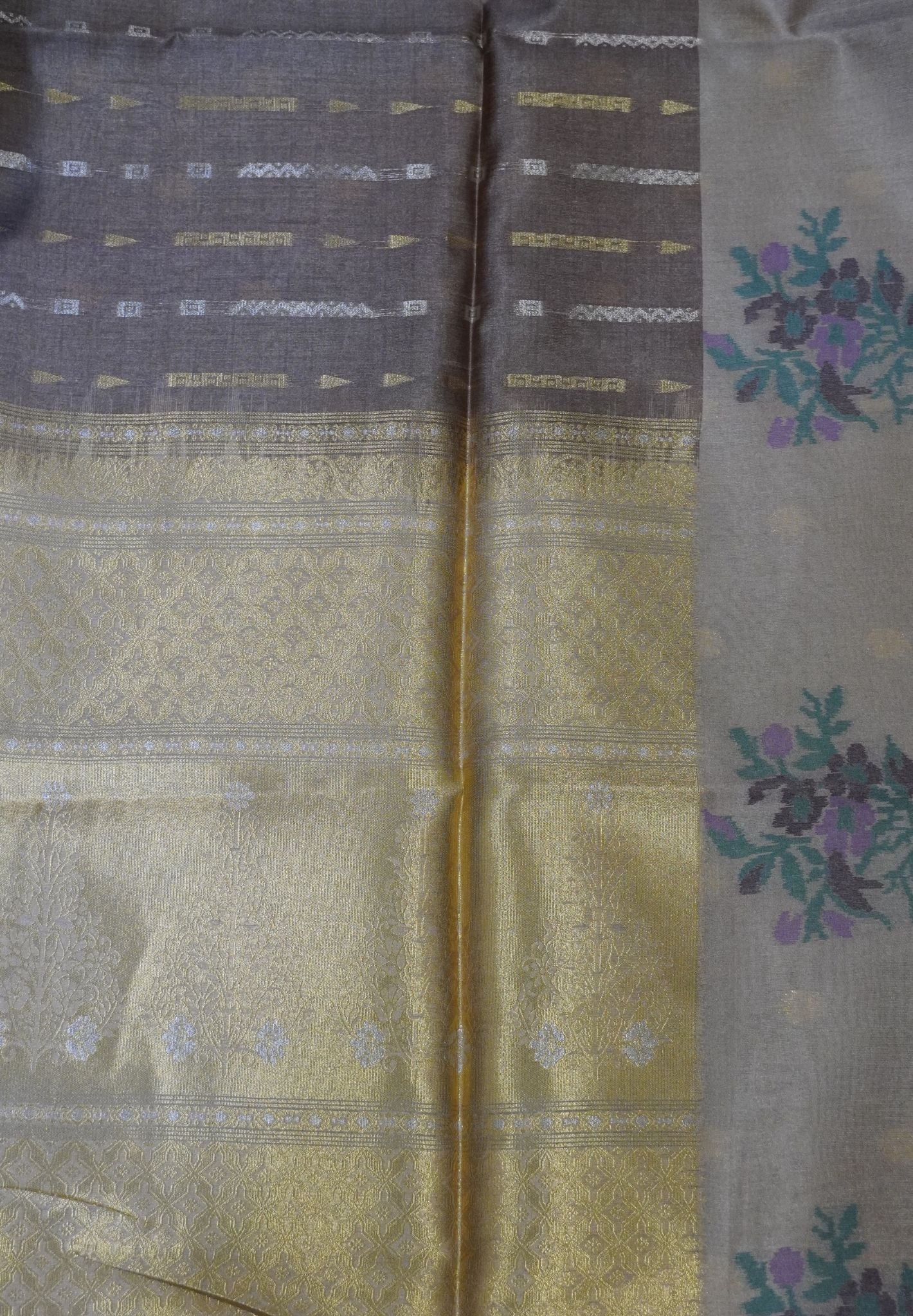 Semi Tussar Saree - Beige