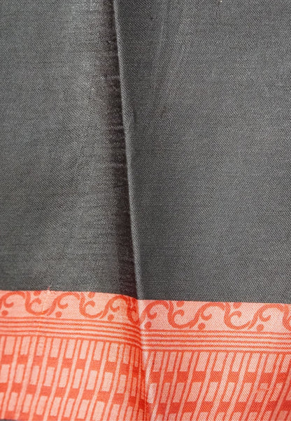Pure Tussar Saree-Red in Mini Floral Pattern