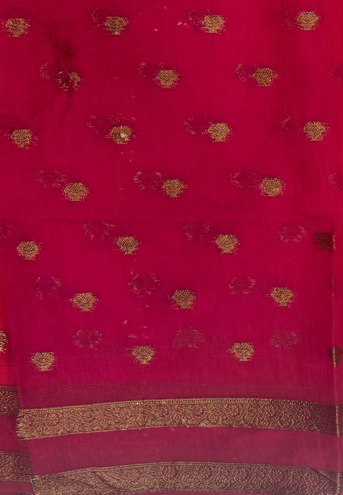 Soft Jute Saree-Orange-Wine With Rettapet Border