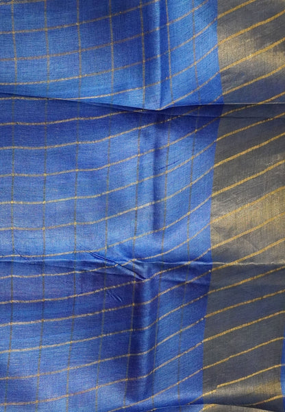 Pure Tussar Saree - Blue