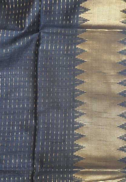 Semi Raw Silk Saree-Black