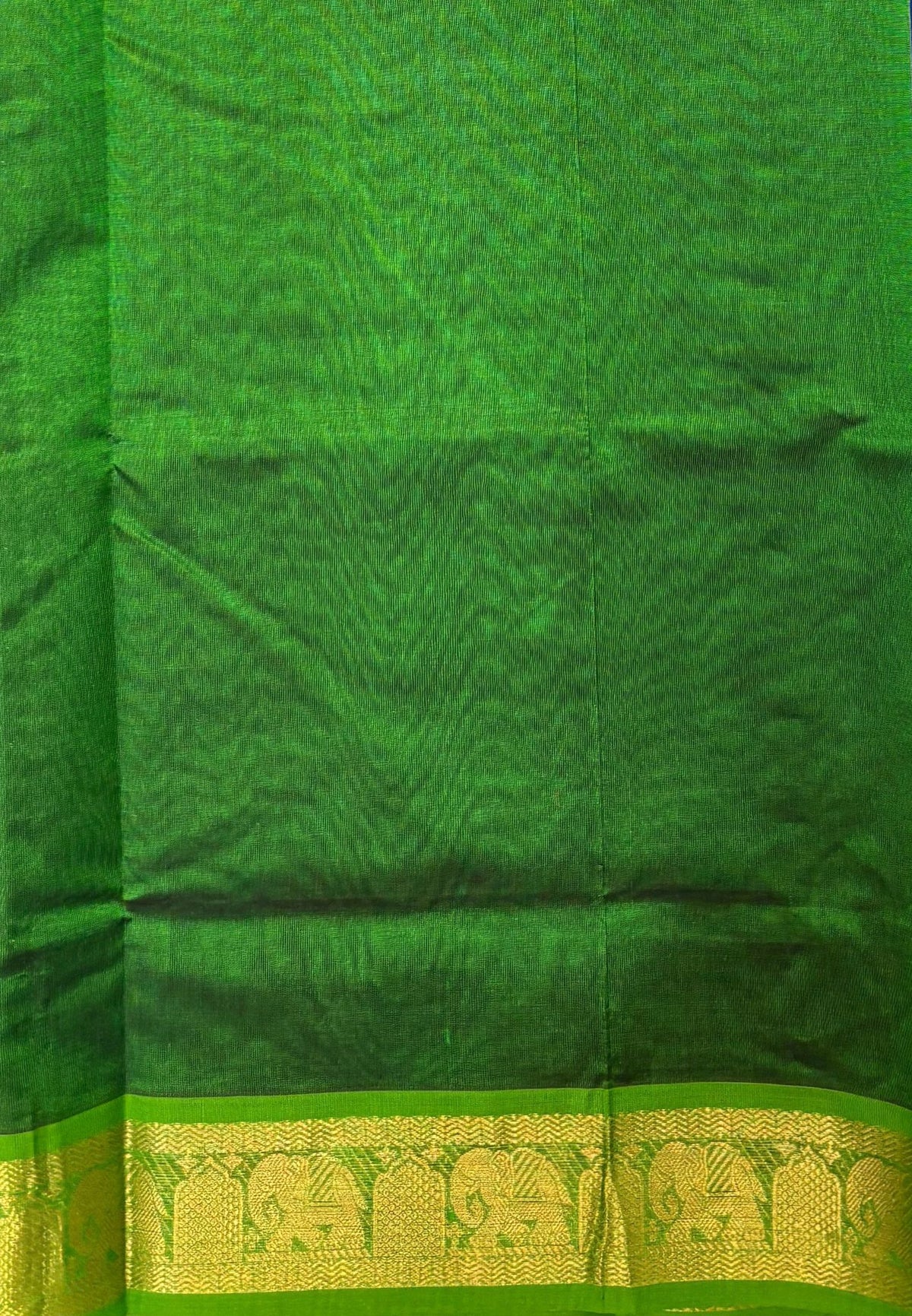 Silk Cotton Saree–MS Blue-Green in Mini Buttas with Contrast Border