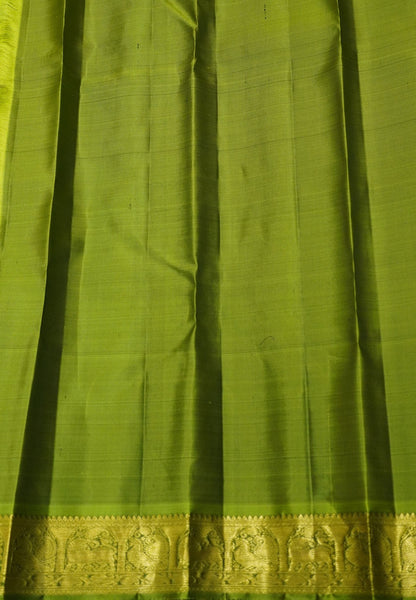 Pure Silk Saree – Royal Wine with Light Green Zari Border