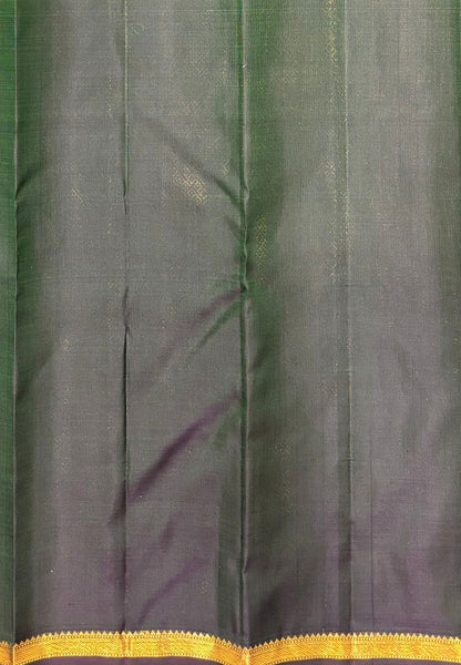 Pure Kanchipuram Silk Saree-Green In Annapakshi Zari Border
