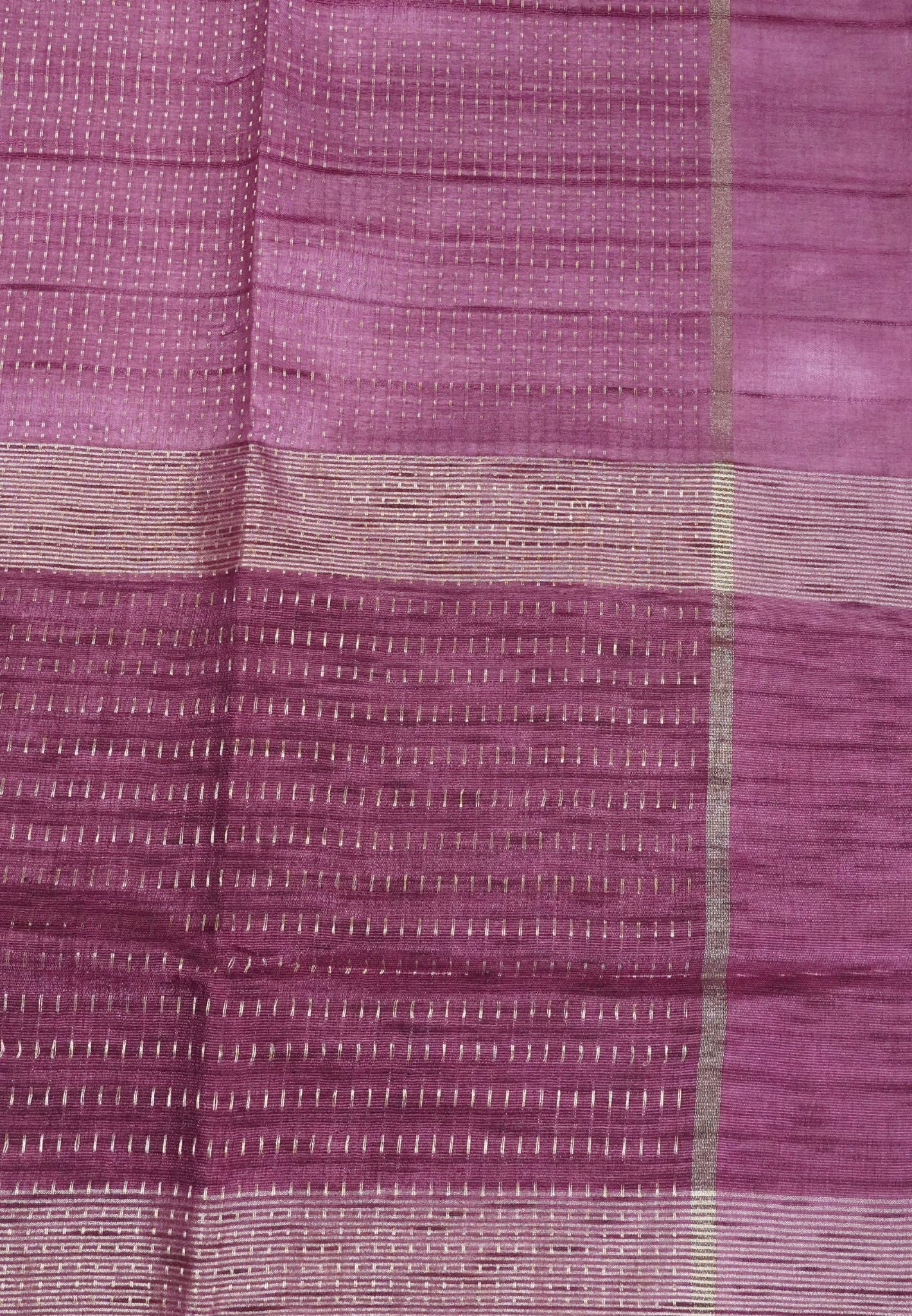 Matka Tussar Saree - Mini Zari Light Purple