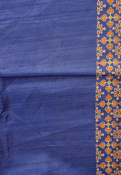 Soft Semi Tussar Saree-Blue with Patola Print