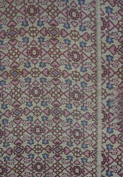 Semi Tussar Saree -Green with Ikkat Border