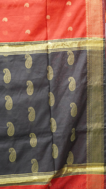 Maheswari Cotton Saree Manga Butta-Maroon