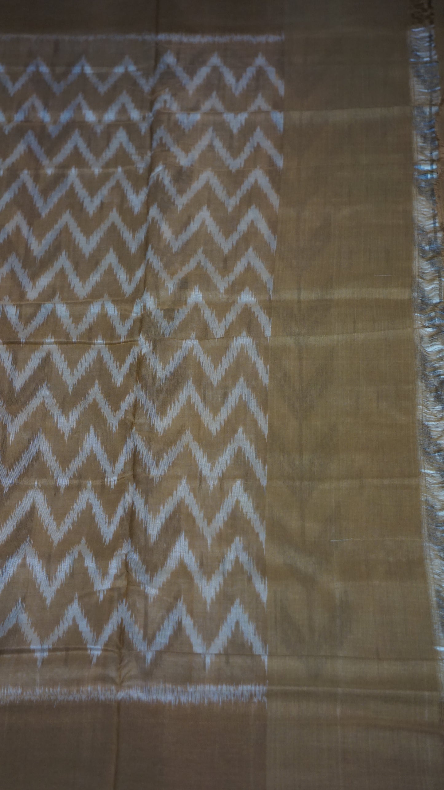 Pochampally Cotton double Ikkat Saree White - Grey
