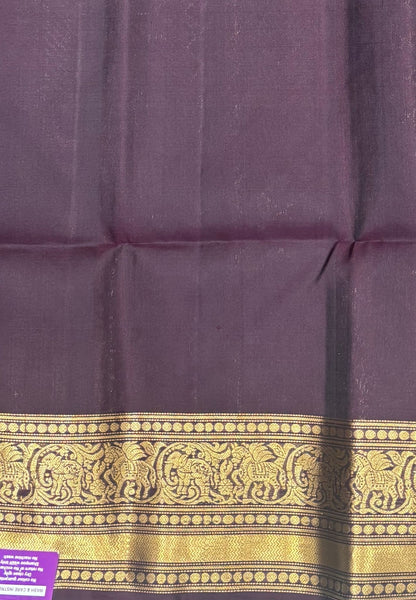 Pure Kanchipuram Silk Saree-Coffee Brown in Unicorn Zari Border