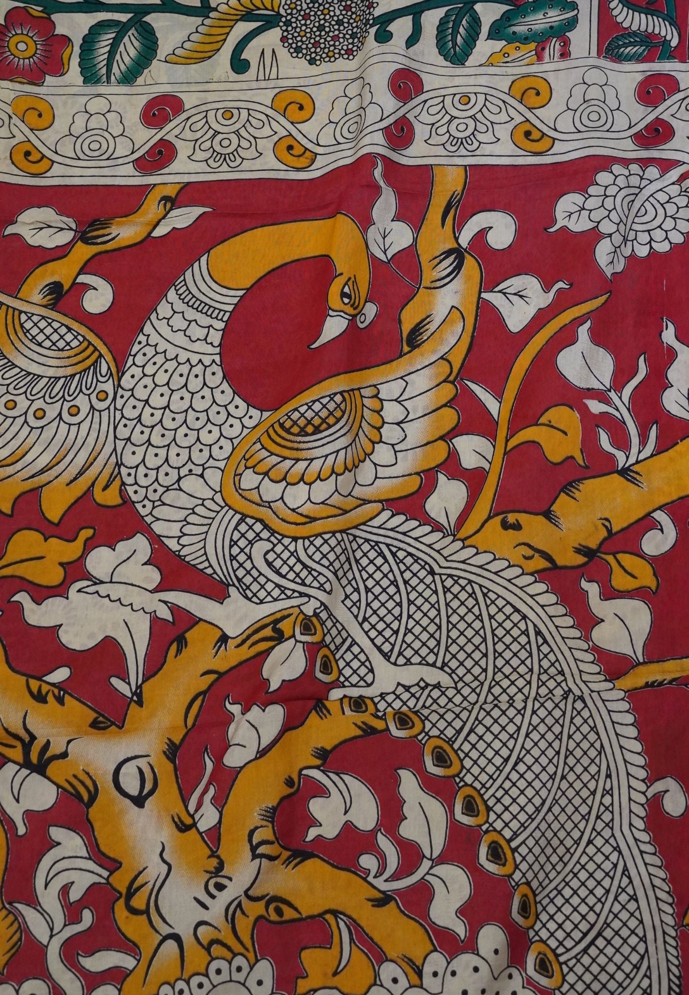 Kalamkari Silk Saree - Beige