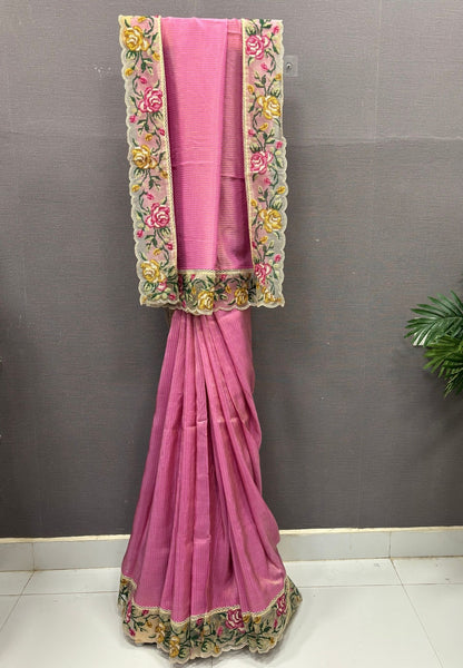Designer Saree-Pink