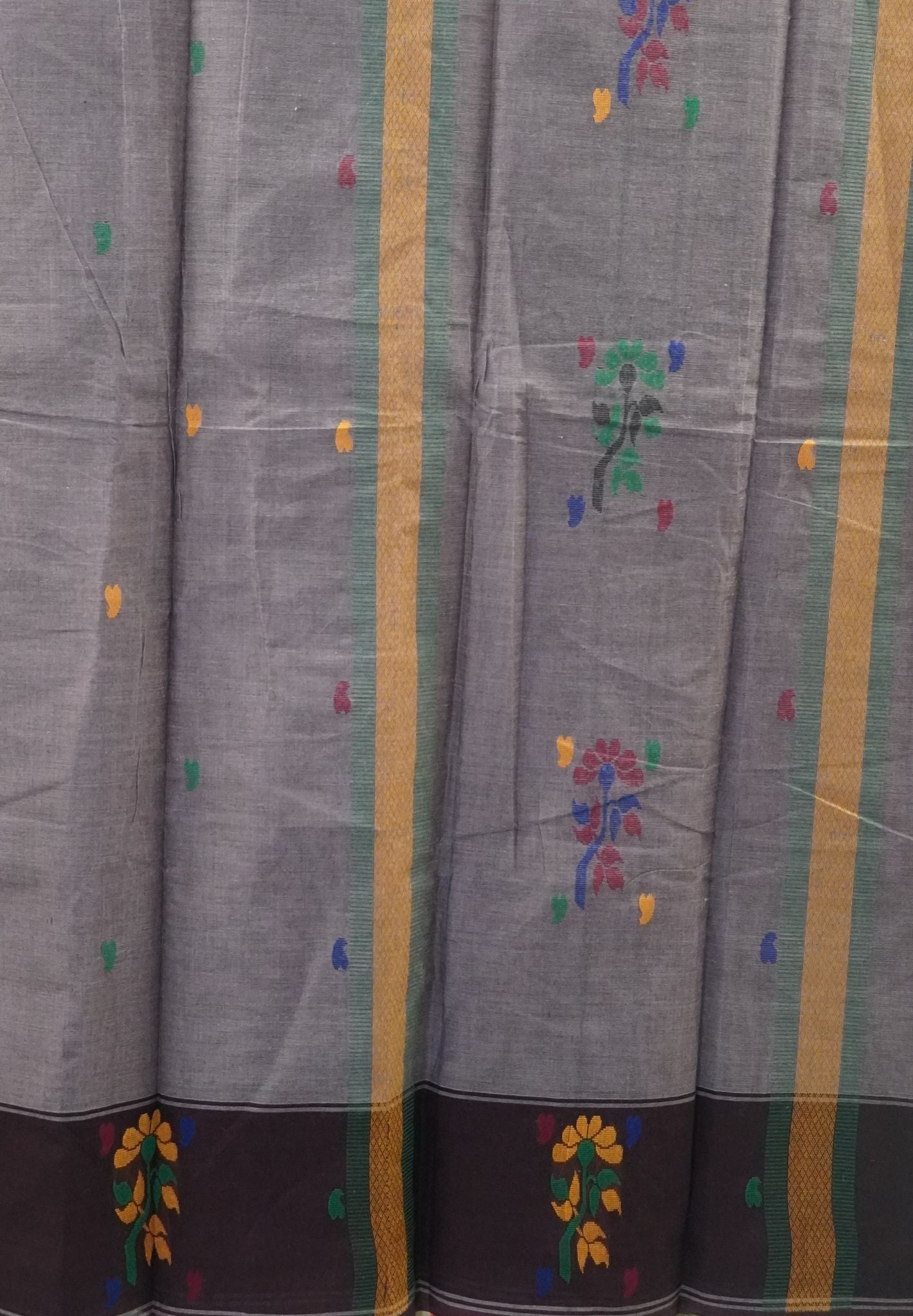 Chettinad Cotton Saree-Mauve Pink With Floral Bouquet Border