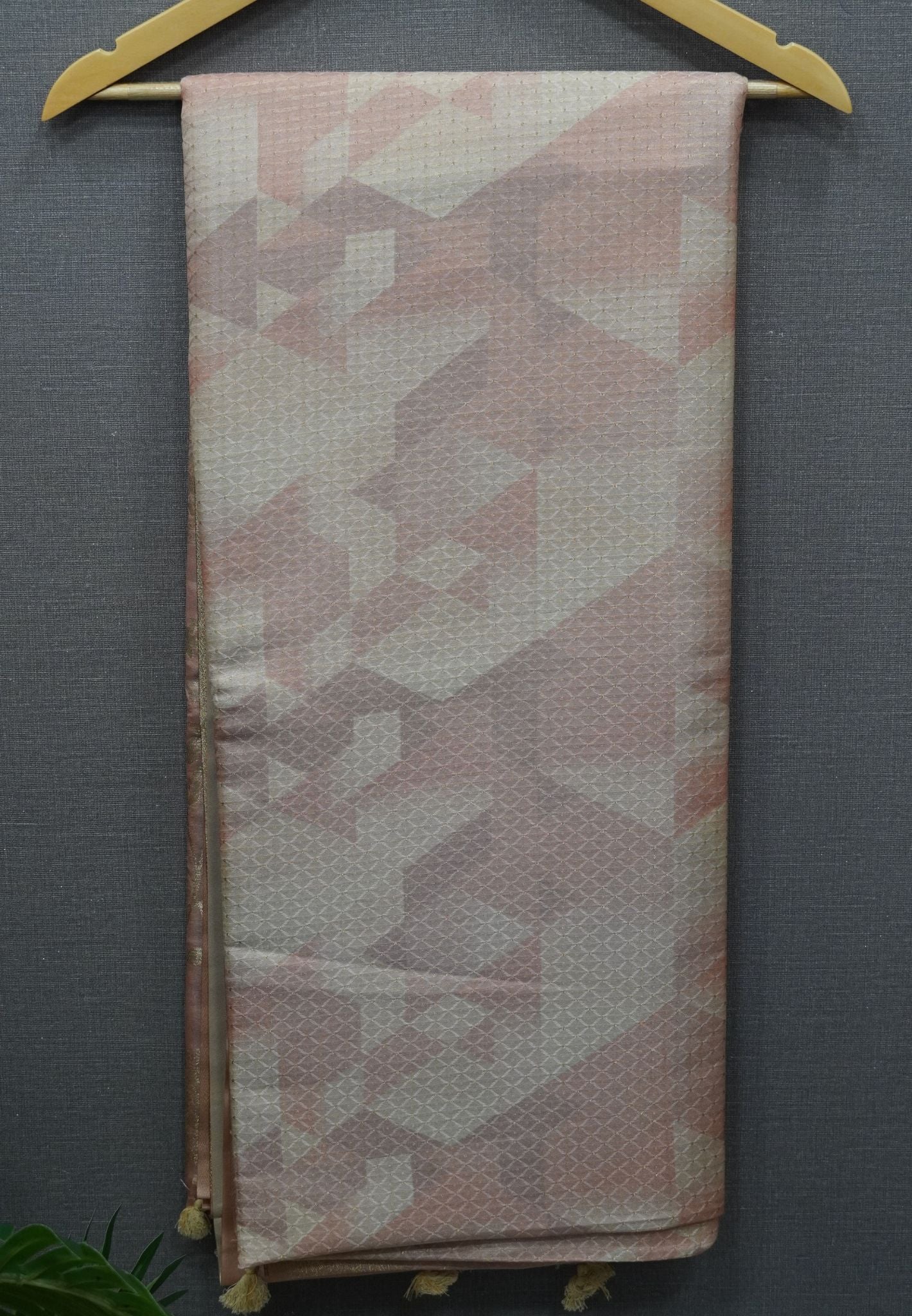 Soft Tussar Saree - Baby Pink Tringl