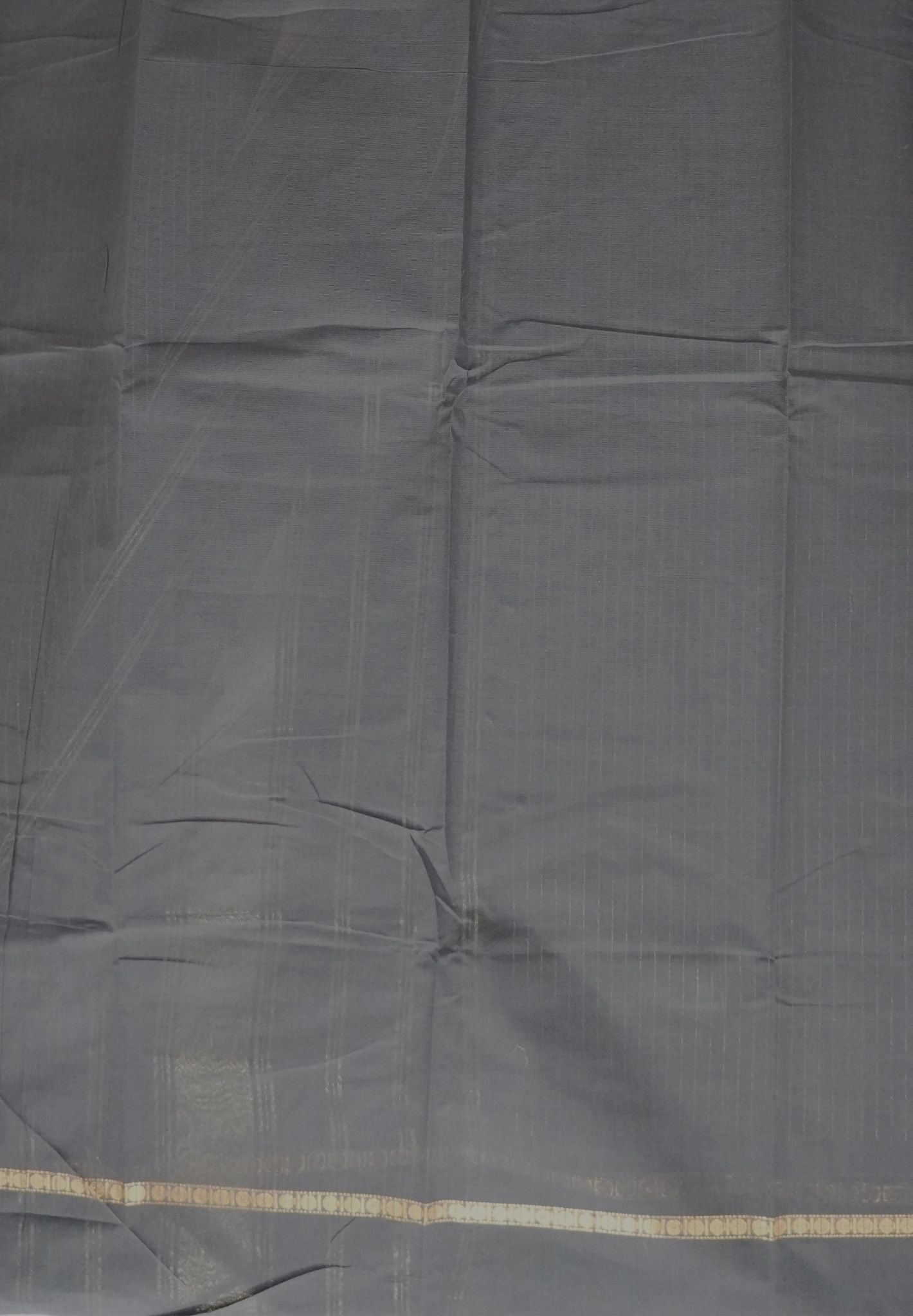 Chettinadu Cotton Saree-Black in Zari Lines with Retapet Border
