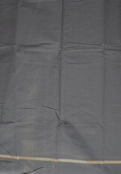 Chettinadu Cotton Saree-Black in Zari Lines with Retapet Border