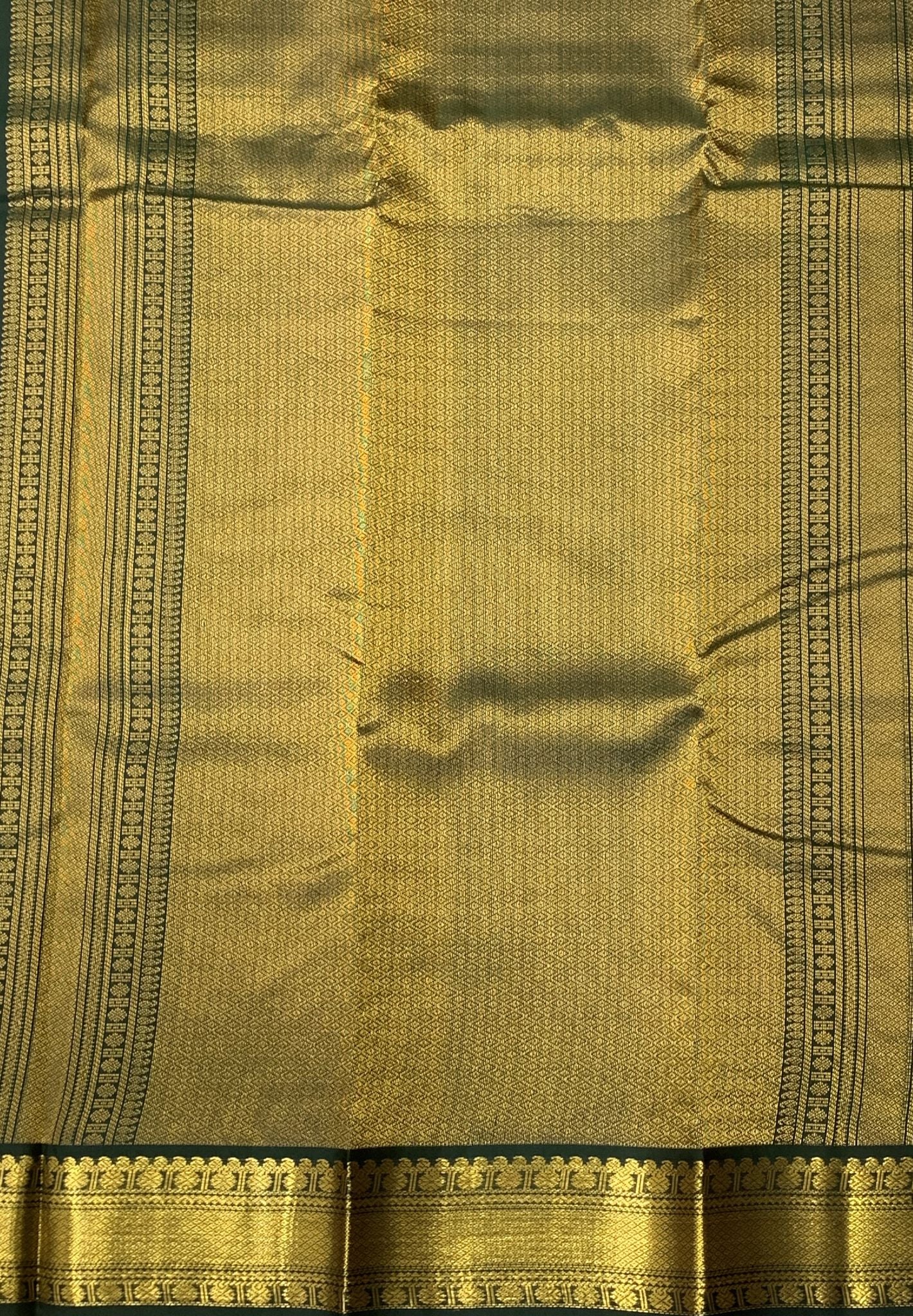 Pure Silk Saree – Pinkish Orange with Green Border