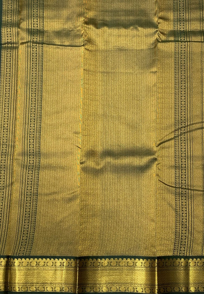 Pure Silk Saree – Pinkish Orange with Green Border