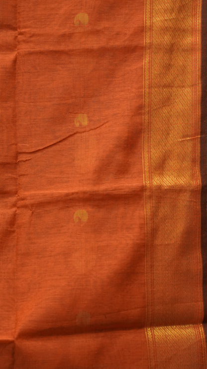 Maheswari Cotton Saree Manga Butta-Bottle Green