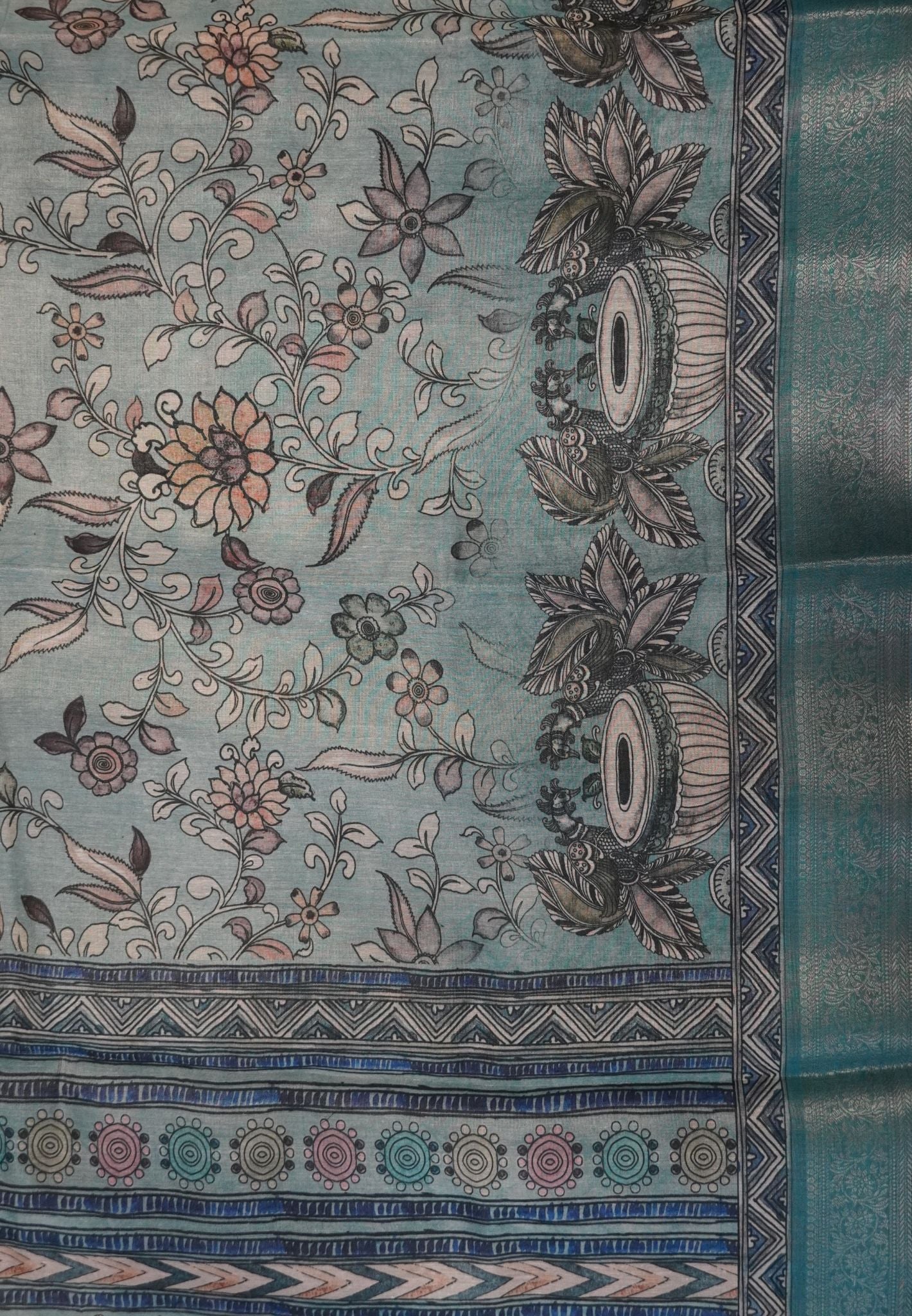 Tissue Kota Saree-Blue