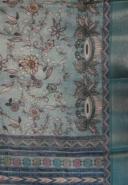 Tissue Kota Saree-Blue