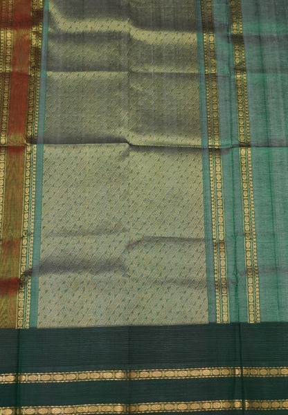 Pure Silk Cotton Saree-Orange