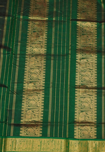Pure Silk Cotton Saree – Maroon with Buttas in Checked Pattern